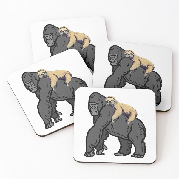 Item preview, sloth and gorilla designed and sold by SKULLARTISTRY.