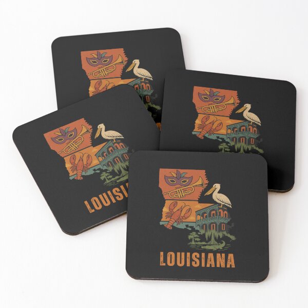 Item preview, Vintage Louisiana State Design – Mardi Gras, Jazz, Crawfish & Bayou | Retro Tourist Gift designed and sold by Thehatinthecat.