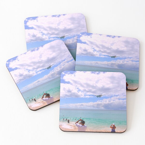 Item preview, Plane Over Turquoise Beach Waters St. Martin designed and sold by LisaWootenPhoto.
