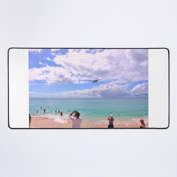 Item preview, Plane Over Turquoise Beach Waters St. Martin designed and sold by LisaWootenPhoto.