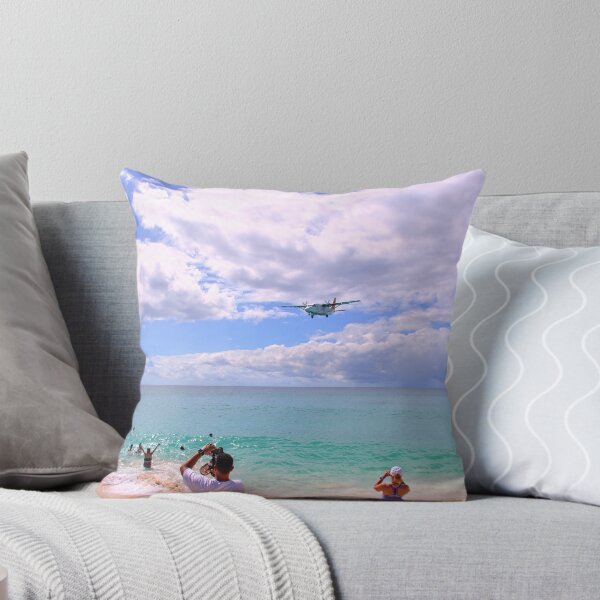 Item preview, Plane Over Turquoise Beach Waters St. Martin designed and sold by LisaWootenPhoto.