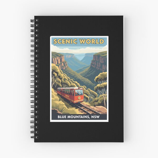 Item preview, Scenic World, Blue Mountains: A Vibrant Retro Travel Poster designed and sold by Digital Dreams Arts.