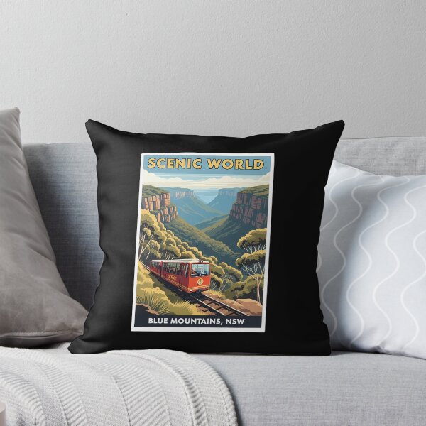 Item preview, Scenic World, Blue Mountains: A Vibrant Retro Travel Poster designed and sold by Digital Dreams Arts.