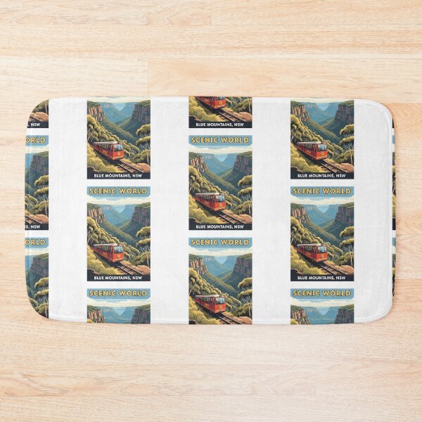 Item preview, Scenic World, Blue Mountains: A Vibrant Retro Travel Poster designed and sold by Digital Dreams Arts.