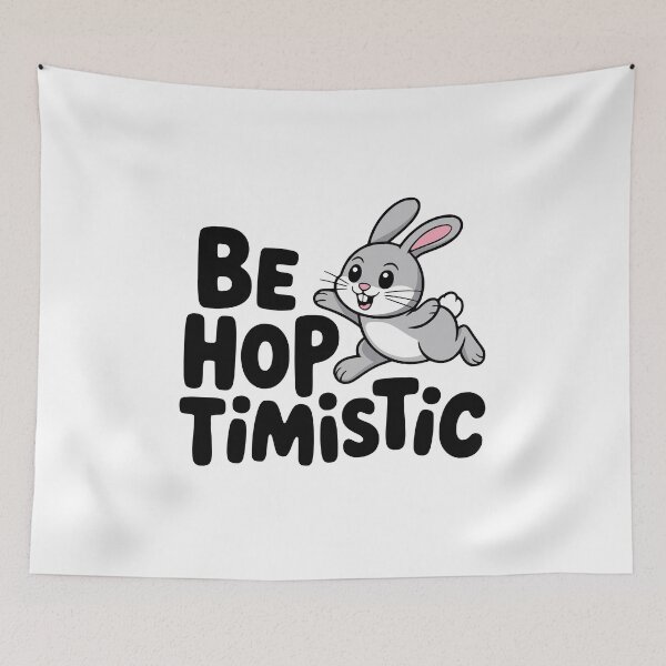 Item preview, Be Hoptimistic! Cute Rabbit Pun designed and sold by PMCreative.
