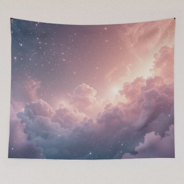 Item preview, Dreamy Pastel Cloudscape Under the Stars designed and sold by MelodiesHeart.