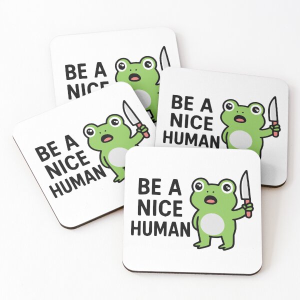 Item preview, Be A Nice Human Frog with a Knife | Protect Nature designed and sold by RR-Arts.