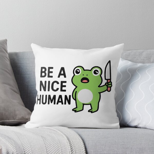 Item preview, Be A Nice Human Frog with a Knife | Protect Nature designed and sold by RR-Arts.