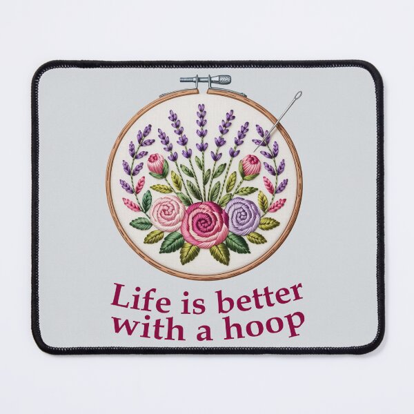 Item preview, Funny embroidery design – “Life Is Better with a Hoop” designed and sold by WikaKowalczyk.