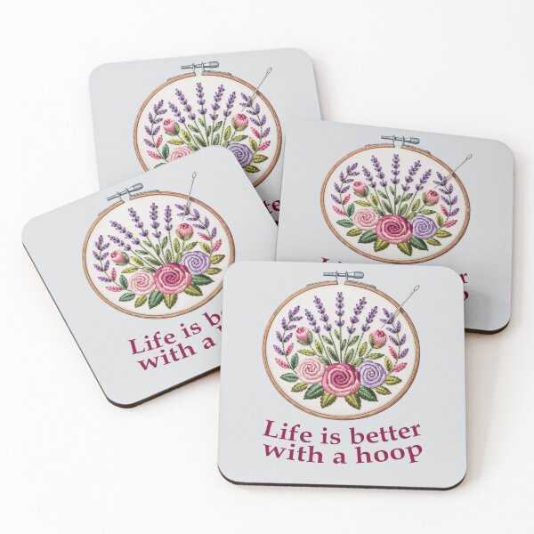 Item preview, Funny embroidery design – “Life Is Better with a Hoop” designed and sold by WikaKowalczyk.