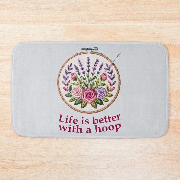 Item preview, Funny embroidery design – “Life Is Better with a Hoop” designed and sold by WikaKowalczyk.
