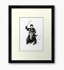 the last samurai riding Framed Print