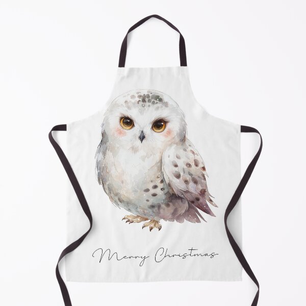 Item preview, Watercolor Christmas owl illustration with "Merry Christmas" designed and sold by Anastasiia Yurevych.