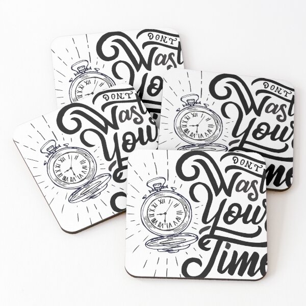 Item preview, Don’t Waste Your Time – Motivational Hand-Lettered Clock Quote Design designed and sold by Caroline-stuff.
