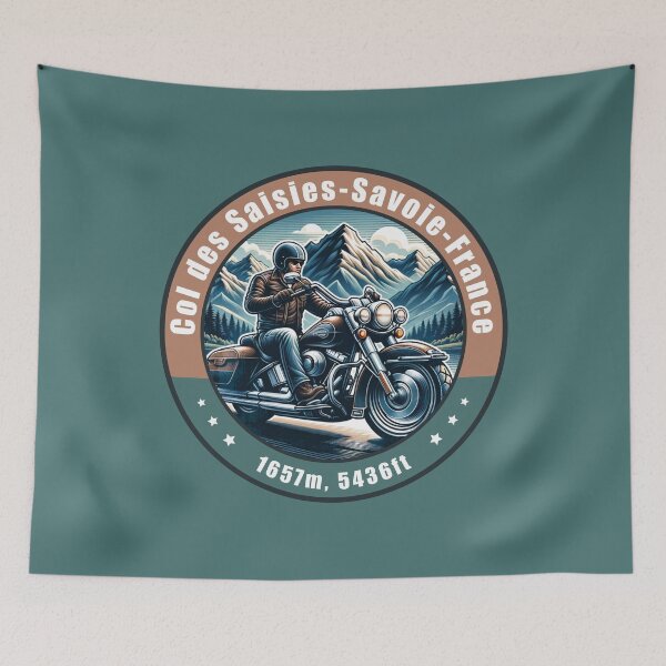 Item preview, Col des Saisies France Vintage Motorcycling Design designed and sold by CynthiaGraphics.