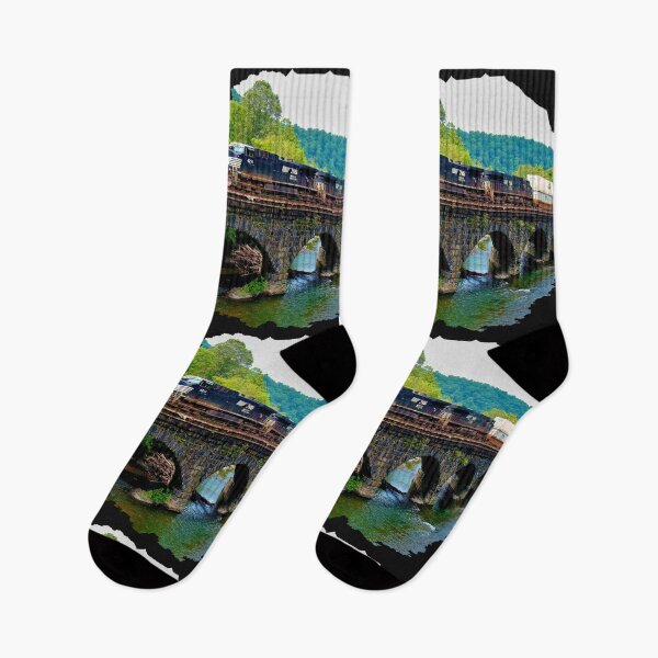 Item preview, Train Crossing Beautiful Stone Arch Bridge designed and sold by train-shop.