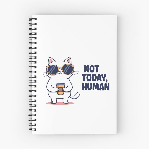 Item preview, Not Today Human – Funny Coffee Cat designed and sold by YonizaStudio.