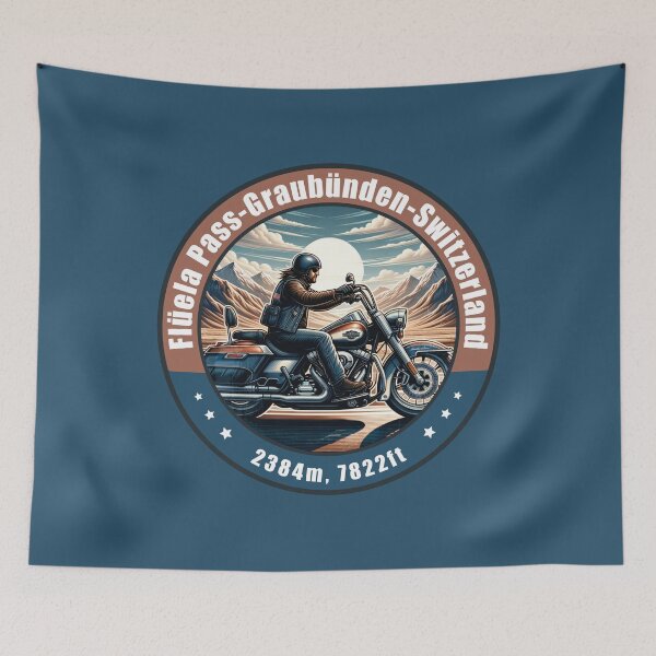Item preview, Fluela Pass Switzerland Vintage Motorcycling Design designed and sold by CynthiaGraphics.