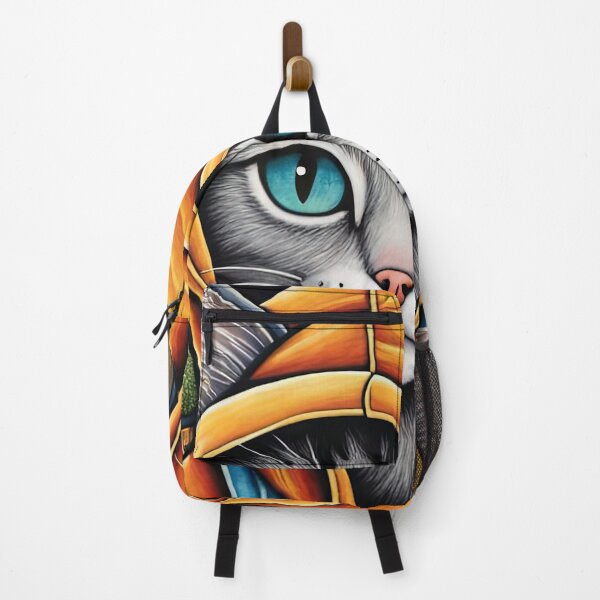 Item preview, Folk Art Kitten wearing a hoodie in a big city back alley designed and sold by Colin Bentham.