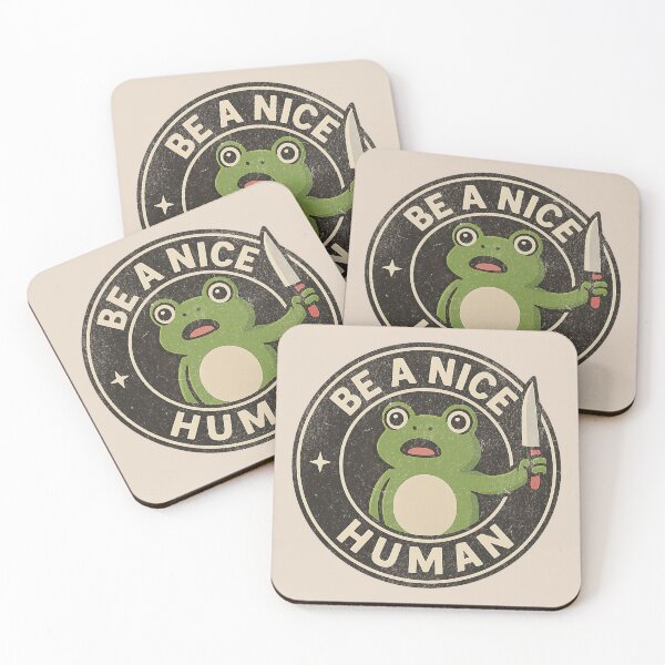 Item preview, Be A Nice Human Frog with a Knife | Protect Nature designed and sold by RR-Arts.