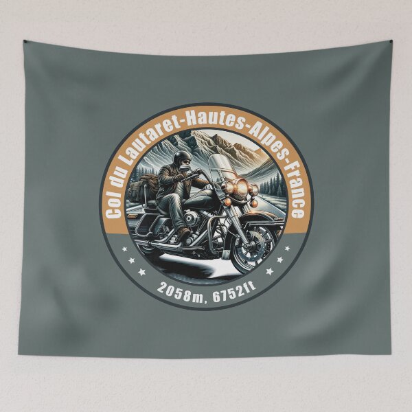 Item preview, Col du Lautaret France Vintage Motorcycling Design designed and sold by CynthiaGraphics.