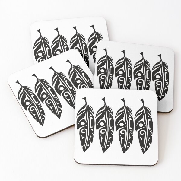 Item preview, Four Feathers (Black) designed and sold by Lou-ann Neel.