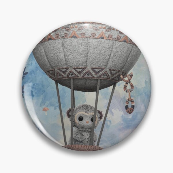 Item preview, Ugly Cute Plush Toy in Hot Air Balloon | Wakuku Fantasy Art designed and sold by ChloeArt1995.