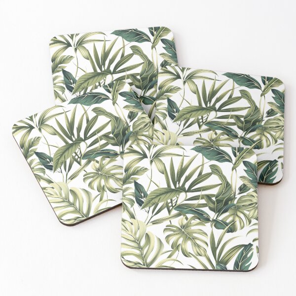 Item preview, Tropical Jungle Monstera Leaves Pattern designed and sold by MooDigitalArt.