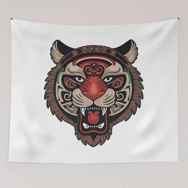 Item preview, Fierce Tribal Tiger Face designed and sold by Changing Room.