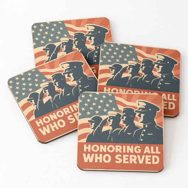 Item preview, Honoring All Who Served – Vintage Patriotic Veterans Art Graphic For Veterans Day 11 November designed and sold by Tommy's Arts.
