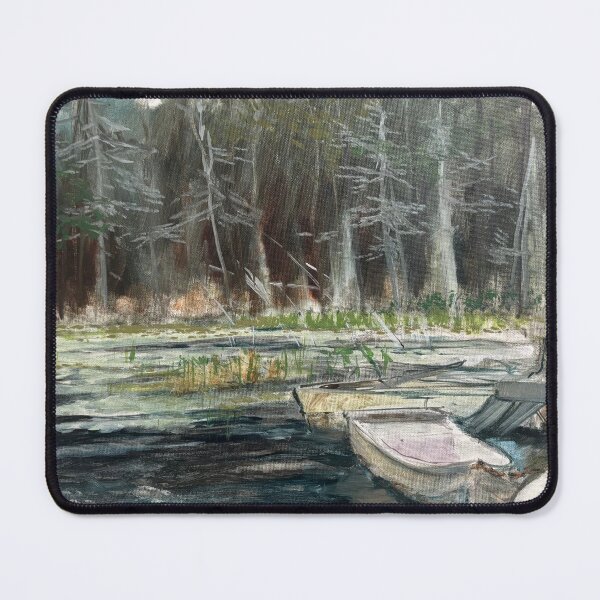Item preview, Row boats in Mountain Spring Lake designed and sold by AdirondackArtist.