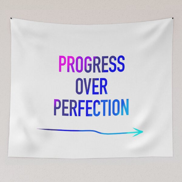 Item preview, Progress Over Perfection Typography designed and sold by EastgateVision.