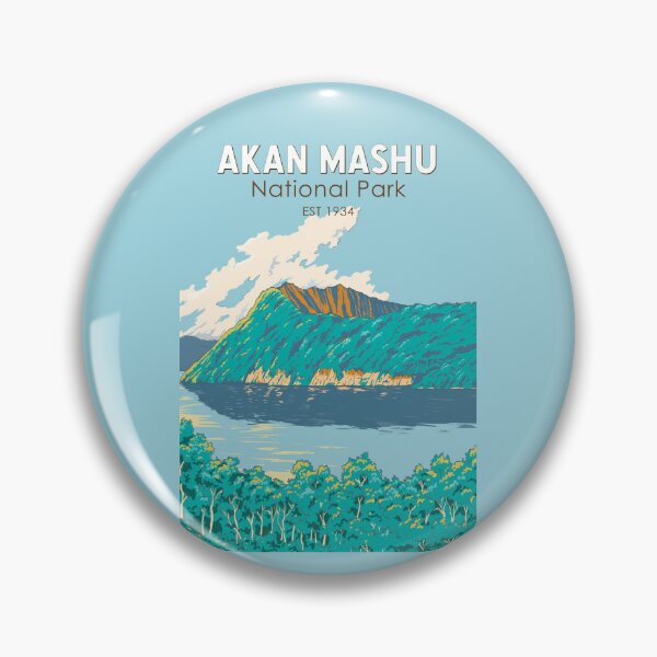 Item preview, Akan Mashu National Park Japan Illustration Travel Art Vintage designed and sold by KrisSidDesigns.