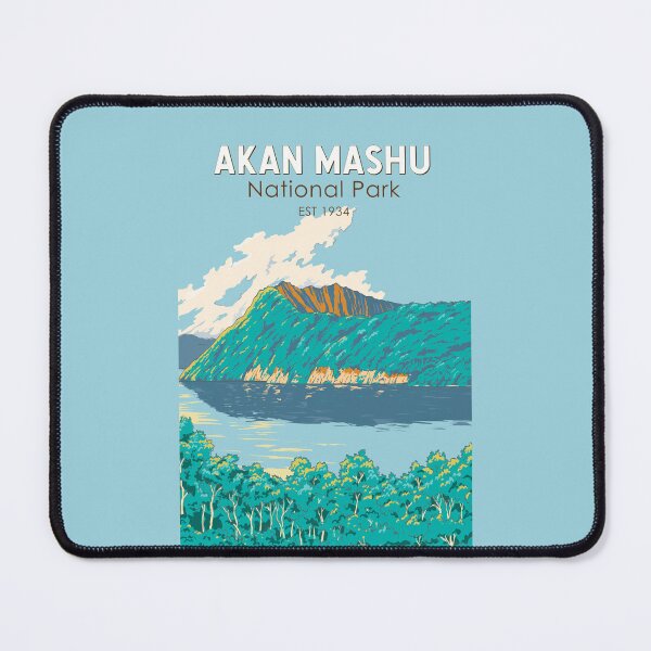 Item preview, Akan Mashu National Park Japan Illustration Travel Art Vintage designed and sold by KrisSidDesigns.