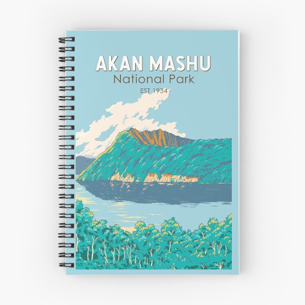 Item preview, Akan Mashu National Park Japan Illustration Travel Art Vintage designed and sold by KrisSidDesigns.