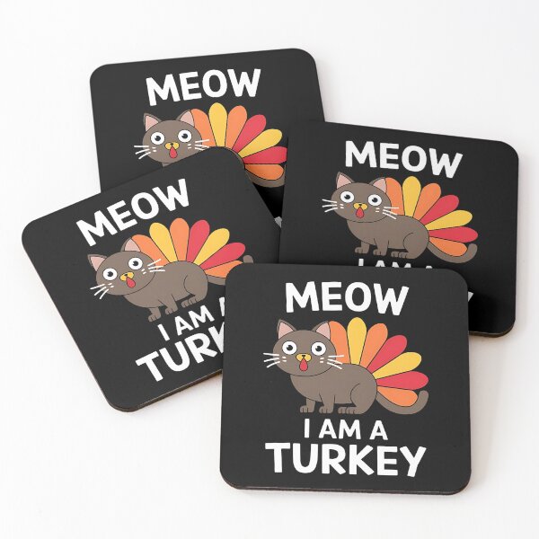 Item preview, Thanksgiving Cat Fake Cat Meow - This funny Thanksgiving cat-turkey gift is perfect for cat lovers, humor fans, and anyone who wants to bring laughter to their holiday season.  designed and sold by ZyziowskyArt.