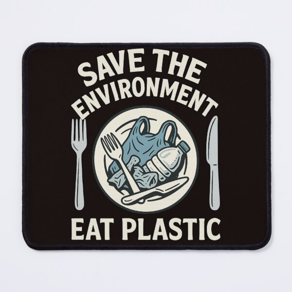 Item preview, Save The Environment Eat Plastic – Ecological Irony designed and sold by FrameFlow.