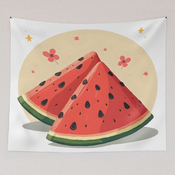 Item preview, Whimsical Watermelon Slices with Flowers designed and sold by MondeMade.