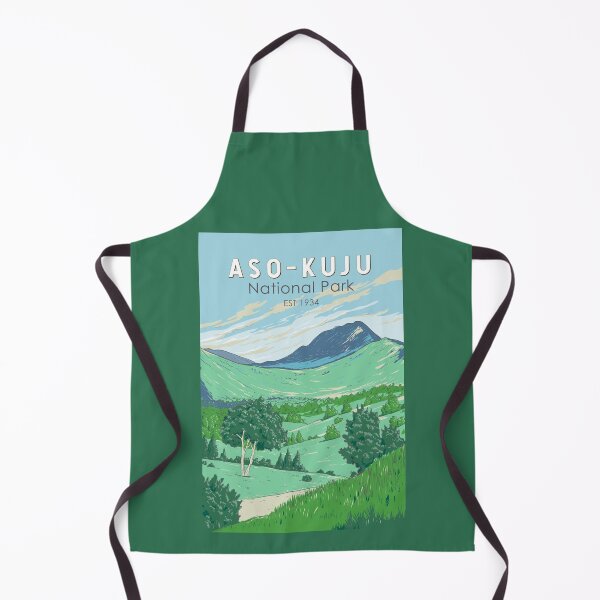 Item preview, Parque Nacional Aso Kuju Japón Ilustración Viajes Arte Vintage designed and sold by KrisSidDesigns.