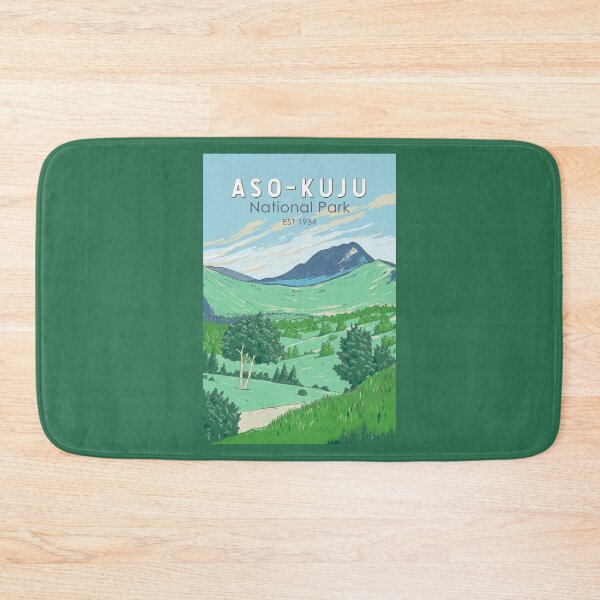 Item preview, Aso Kuju National Park Japan Illustration Travel Art Vintage designed and sold by KrisSidDesigns.
