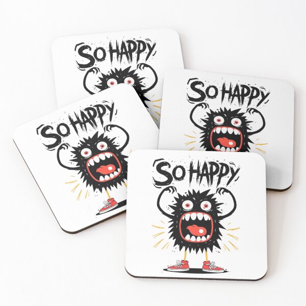 Item preview, So Happy Monster Scream | Funny Cute Creature Art | T-Shirt, Mug, Sticker | Expressive Cartoon Character Gift designed and sold by Colorful-Garden.
