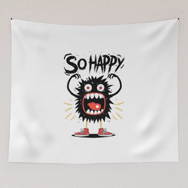 Item preview, So Happy Monster Scream | Funny Cute Creature Art | T-Shirt, Mug, Sticker | Expressive Cartoon Character Gift designed and sold by Colorful-Garden.