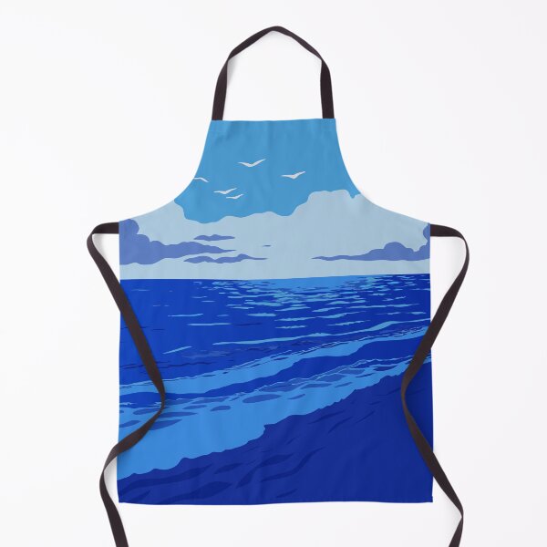 Item preview, Blue ocean waves beach - vector illustration designed and sold by trengeee.