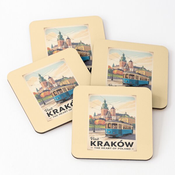 Aperçu de l'œuvre Visitez Cracovie, Pologne – Affiche de voyage vintage créée et vendue par Timeless Design.
