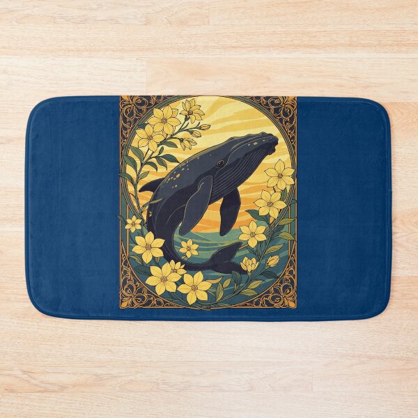 Item preview, North Atlantic Right Whale And Jasmine Flowers designed and sold by taiche.