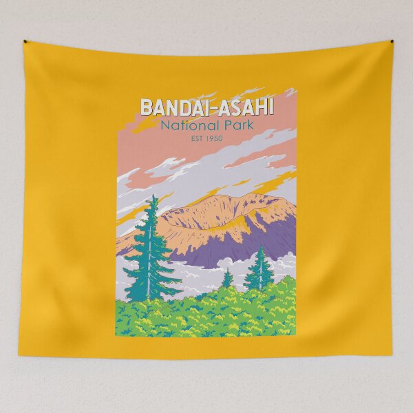 Item preview, Bandai Asahi National Park Japan Illustration Travel Art Vintage designed and sold by KrisSidDesigns.