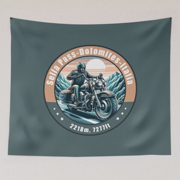 Item preview, Sella Pass Italy Vintage Motorcycling Design designed and sold by CynthiaGraphics.