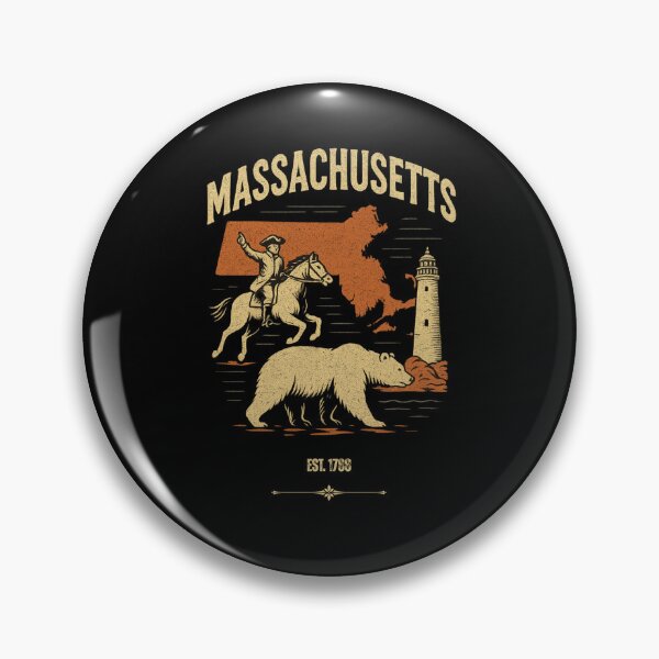 Item preview, Vintage Massachusetts Distressed Paul Revere & Lighthouse Design | Retro State Pride Apparel designed and sold by Thehatinthecat.