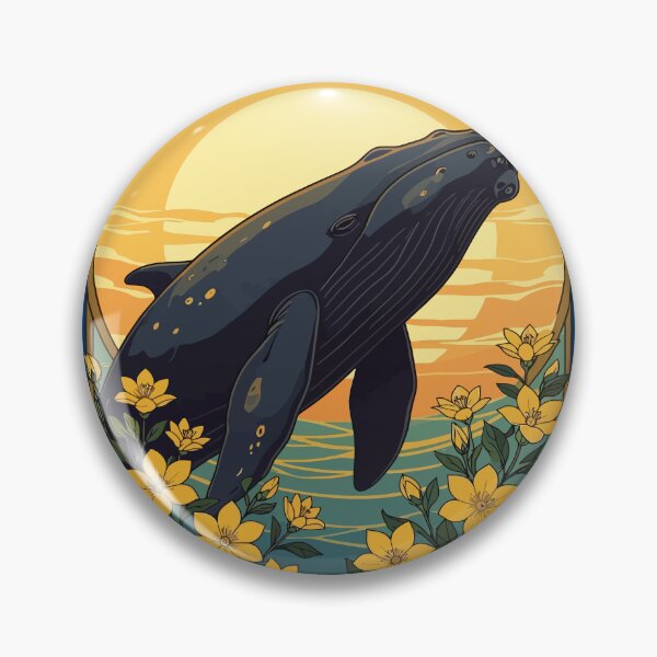 Item preview, North Atlantic Right Whale And Yellow Jasmine Flowers designed and sold by taiche.