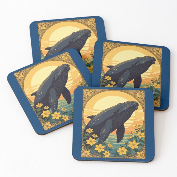 Item preview, North Atlantic Right Whale And Yellow Jasmine Flowers designed and sold by taiche.